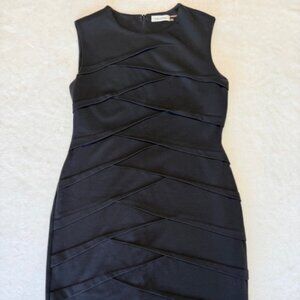 Calvin Klein black ruched dress